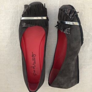 Pas de Rouge suede leather wedges / shoes